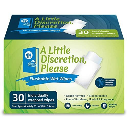 PureTouch Skin Care, Individual Flushable Moist Tush Wipes, 24 Single Use Packets