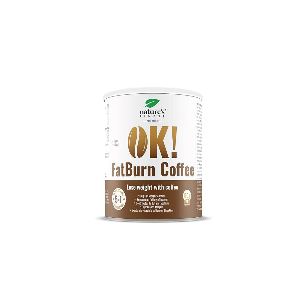 OK! Fat Burn Coffee | Instant Coffee Powder With L-Carnitine, Guarana And Elderberry | Ideal Weight Loss And Natural