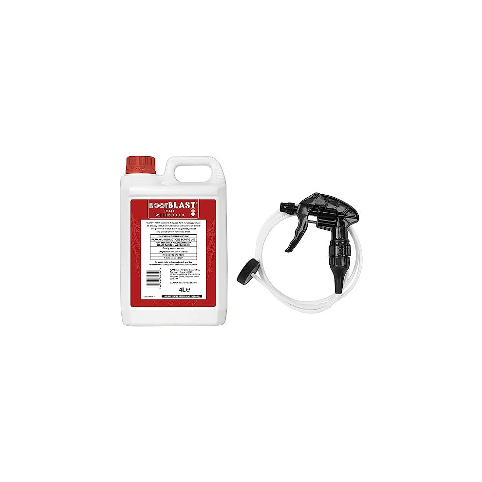 Rootblast Total Weedkiller 4L Extra Strong Glyphosate Weed Killer Spray Quick & Easy Application, Effective Weed Control For