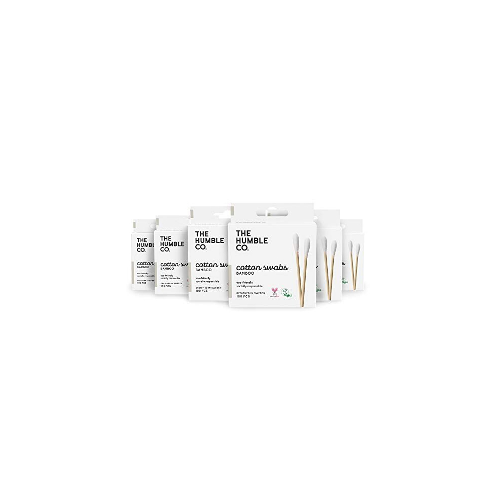 The Humble Co. Natural Bamboo Cotton Swabs (600 Count) - Biodegradable Cotton Swabs And Eco Friendly And Sustainable Cotton Buds For