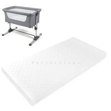 Babylo Cozi Sleeper Bedside Travel Cot Mattress - Extra Thick, Soft Foam with Antibacterial Removable Cover (44 cm x 87 cm x 5 cm)