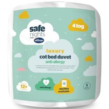 Safe Nights Luxury Cot Bed Duvet 4 Tog – Anti Allergy Soft Breathable Snug Warm Nursery Junior Quilt for Children,