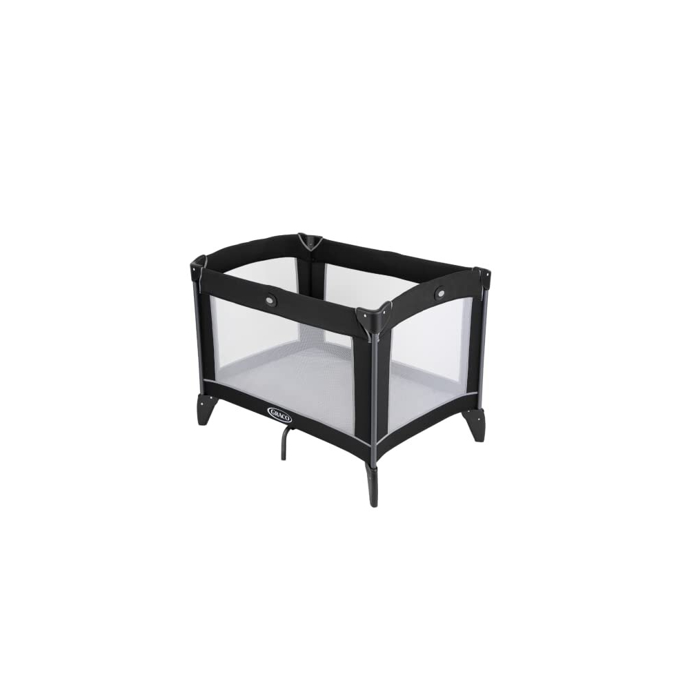 Graco Compact Travel Cot, Lightweight With Compact Fold And Carrybag. Suitable From Birth To Approx. 3 Years, Black/Grey