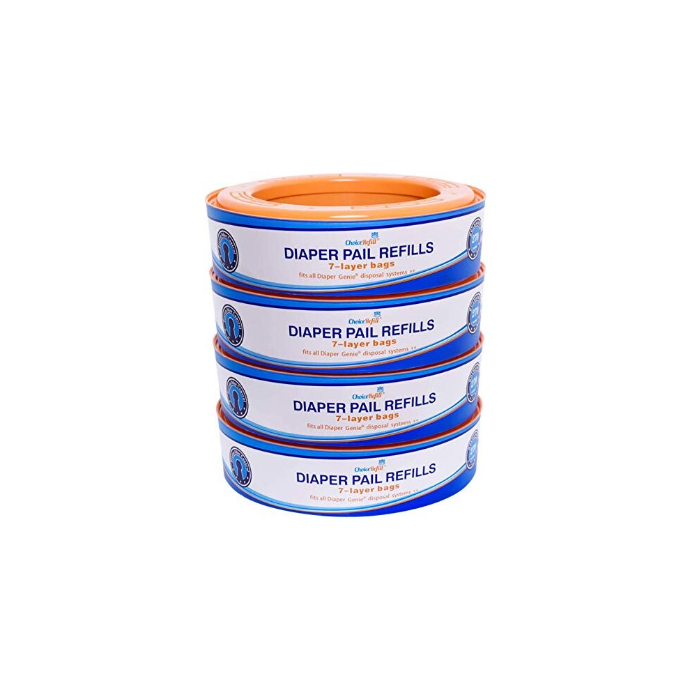 Compatible With Diaper Genie Pails 4-Pack 1080 Count Choicerefill