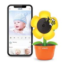 RM9751 Yellow Daisy Smart Wi-Fi Baby Camera, iOS & Android Enabled, 1080p Full HD, Privacy Mode Cover, Night Light,