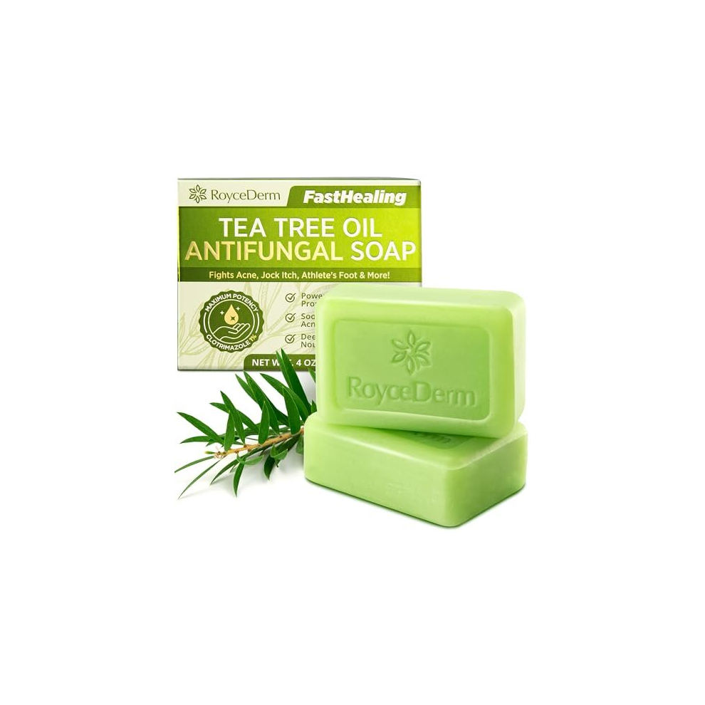 Antifungal Antibacterial Tea Tree Soap: Tea Tree Oil Soap for Face & Body Acne - Antifungal Antibacterial Treatment Soap