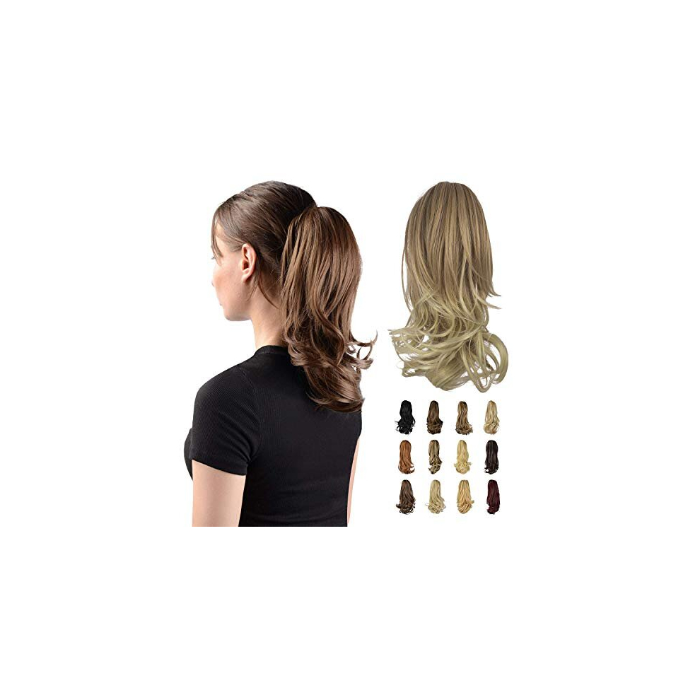 13" Ponytail Extension Long Curly Ponytail Clip in Claw Hair Extension Natural Looking Synthetic Hairpiece for