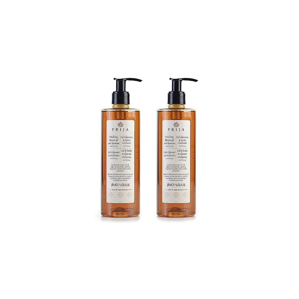 Prija Vitalising Shower Gel And Shampoo with Ginseng 2x380ml