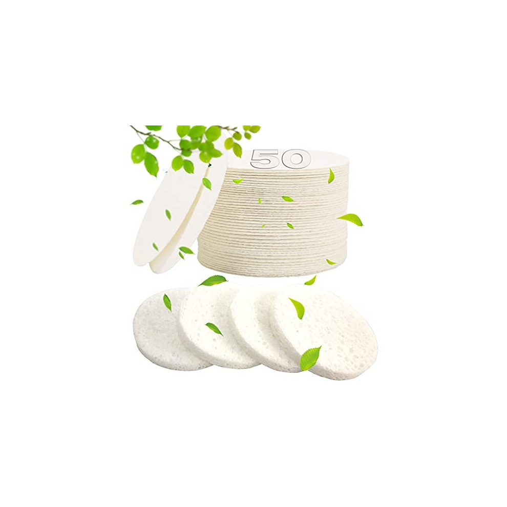 Metuuter 50-Count Compressed Professional Cosmetic Facial Spa Sponges For Estheticians- 100% Natural Cellulose, For Face