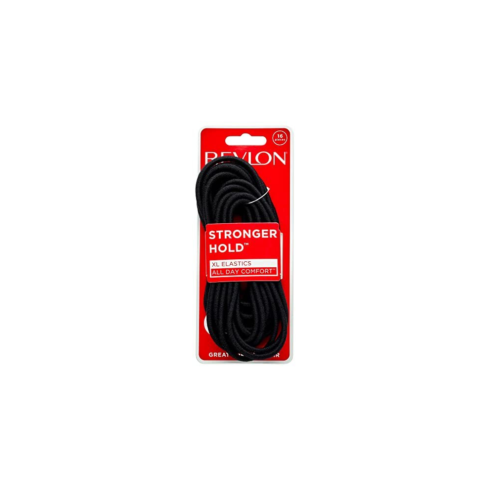 Extra Long Black Hair Elastics, 16 Count