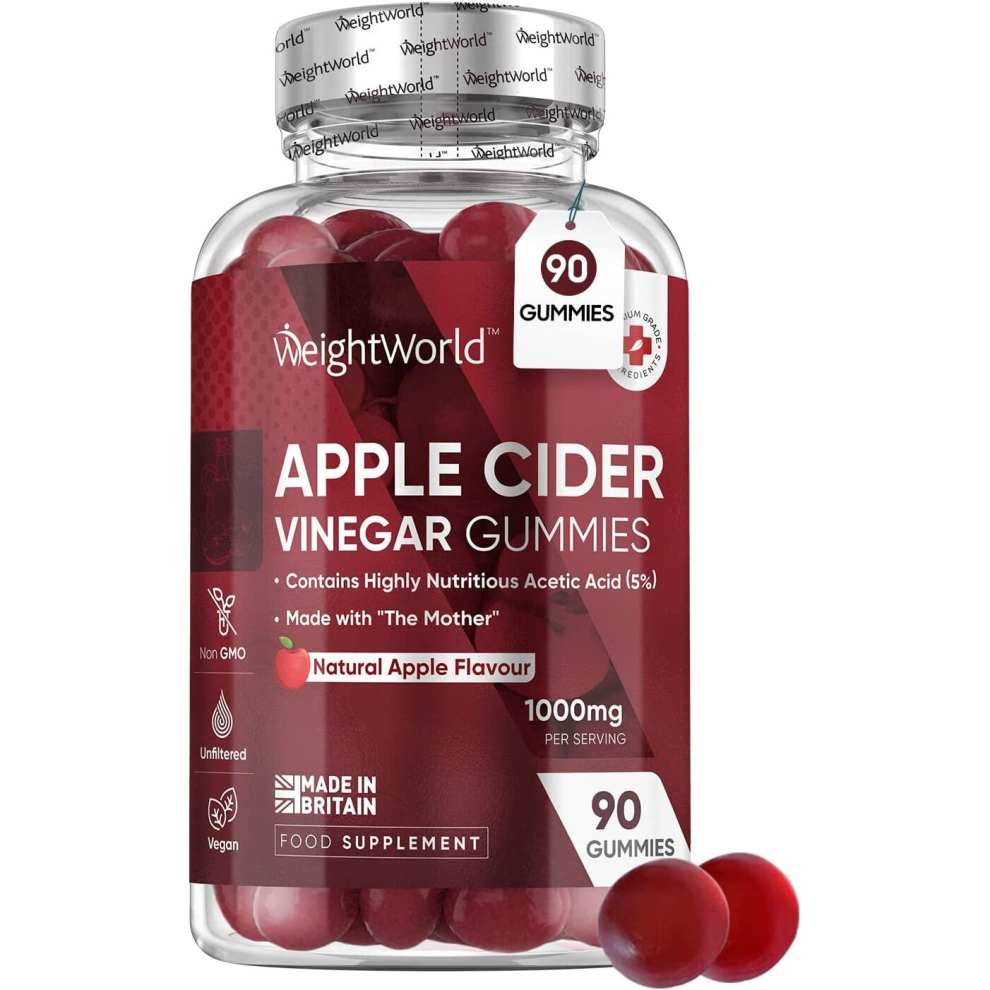 Sunukerr Apple Cider Vinegar Gummy 1000Mg Â 90 Vegan Apple Cider Vinegar Gummies With Vitamin C, Vitamin B12, B6, B9 & Beetroot Powder