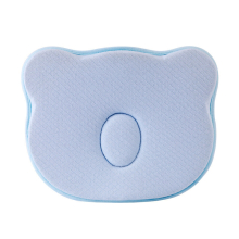 (blue) Colorful and Cute Teddy Bear Headrest Anti Deviation Headrest Space Memory Cotton Baby Headrest