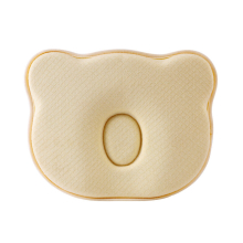 (yellow) Colorful and Cute Teddy Bear Headrest Anti Deviation Headrest Space Memory Cotton Baby Headrest