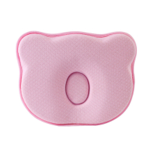 (pink) Colorful and Cute Teddy Bear Headrest Anti Deviation Headrest Space Memory Cotton Baby Headrest