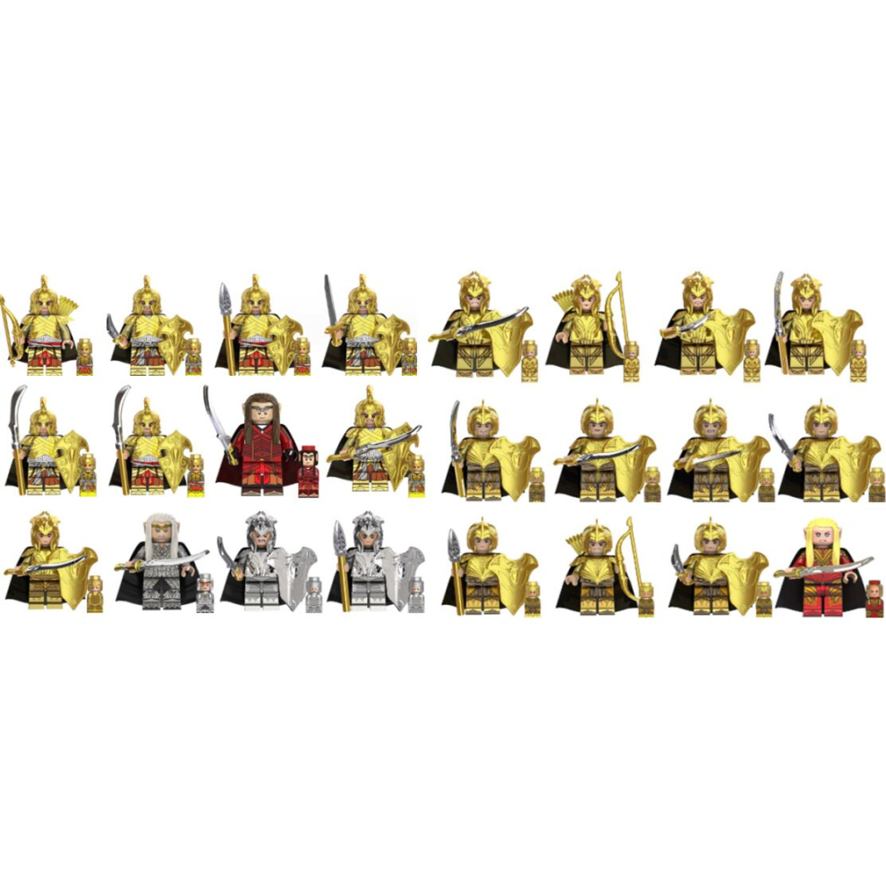 (Style A 24pcs) The Lord of the Rings Lord of the Rings the Noldor Elves guard the medieval soldiers of the Orcs Minifigures Toys Fit Lego