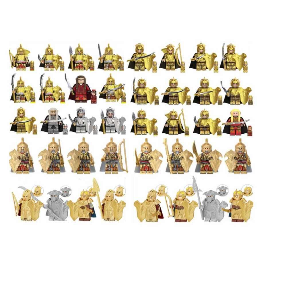 (Style E 40pcs) The Lord of the Rings Lord of the Rings the Noldor Elves guard the medieval soldiers of the Orcs Minifigures Toys Fit Lego