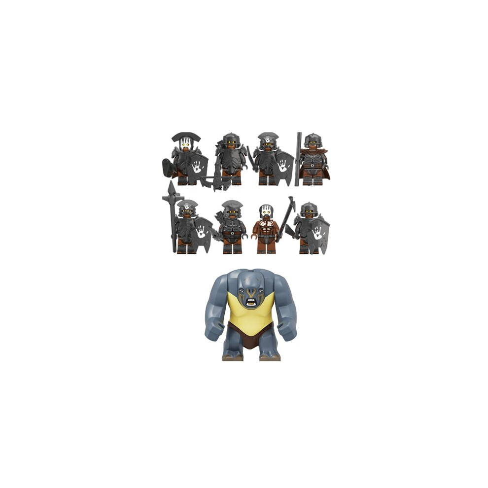 Xurikcoo (Style F 9Pcs) The Lord Of The Rings Lord Of The Rings The Noldor Elves Guard The Medieval Soldiers Of The Orcs Minifigures Toys Fit Lego
