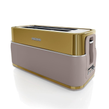 MORPHY RICHARDS Signature Opulent 245743 4-Slice Long Slot Toaster Gold - Defrost Reheat 7-Stage Browning High Lift