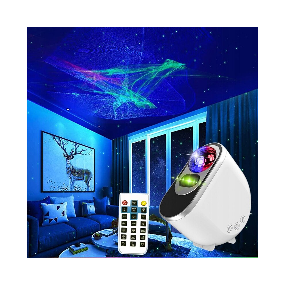 Galaxy Aurora Projector, 3 in 1 LED Northern Lights Star Projector, 6 White Noise Starry Moon Light with Bluetooth Speaker