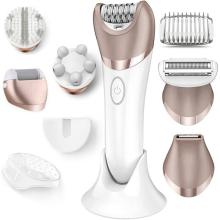 6in1 Set Electric Epilator Women Female Shaver Leg Body Hair Removal Face Lady Razor Bikini Trimmer Facial Hair Remover