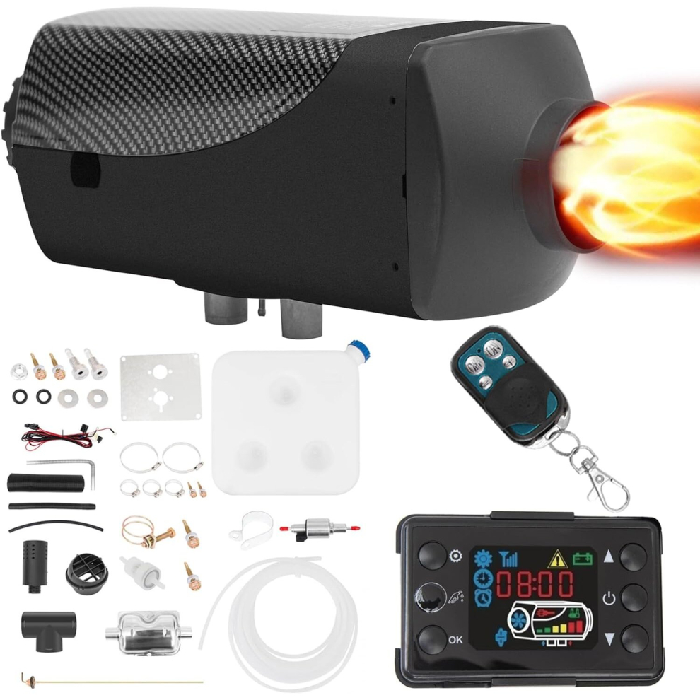 12V 8KW Diesel Air Heater Car Heater With Remote Control (BLACK)