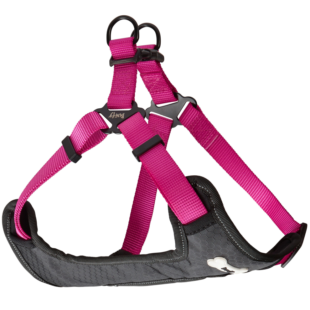 (Large, Pink) Adjustable Step in Pet Puppy Dog Harness Vest