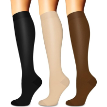 Compression Socks for Women&Men Circulation(3 Pairs) - Best Support for Running Nurses Recovery Cycling Flight Size:Small-Medium-black/Nude/Coffee