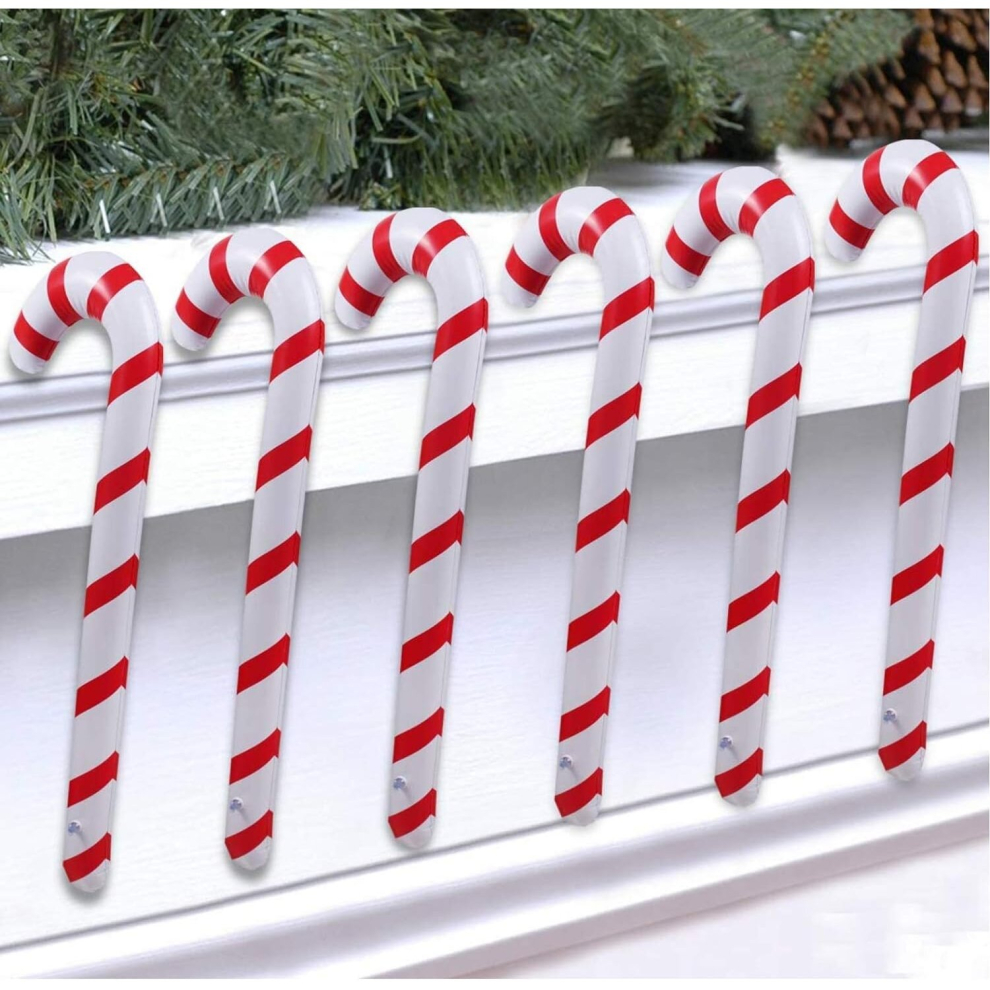 6pcs 35 Inch Inflatable Christmas Candy Cane for Christmas Decorations, Outdoor Holiday Decorations-image-OPC-PD9KVF2-NEW