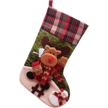 Christmas stockings Coarse linen Santa Claus Swilm Snowman Reindeer Stockings 18-inch decorative socks Family gathering fireplace furnace suspension