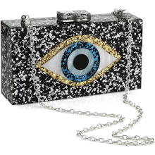 Acrylic Clutch Purses for Women Evening Bag Eyes Multicolor Perspex Box Clutch Glitter Purse Handbags Crossbody Bag
