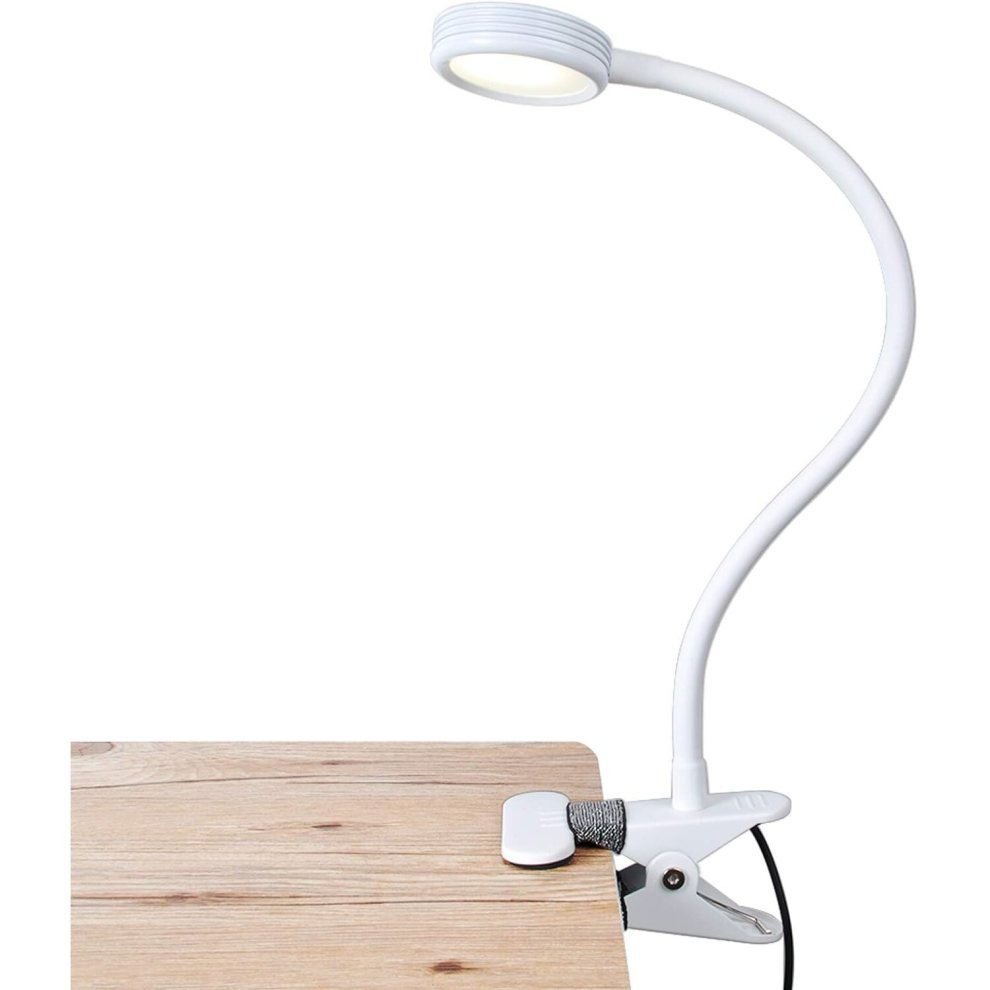 Clip on Light/Book Light/Reading Light with 2 Color Changeable/Night Light Clip on for Desk, Bed Headboard and Computers (White)