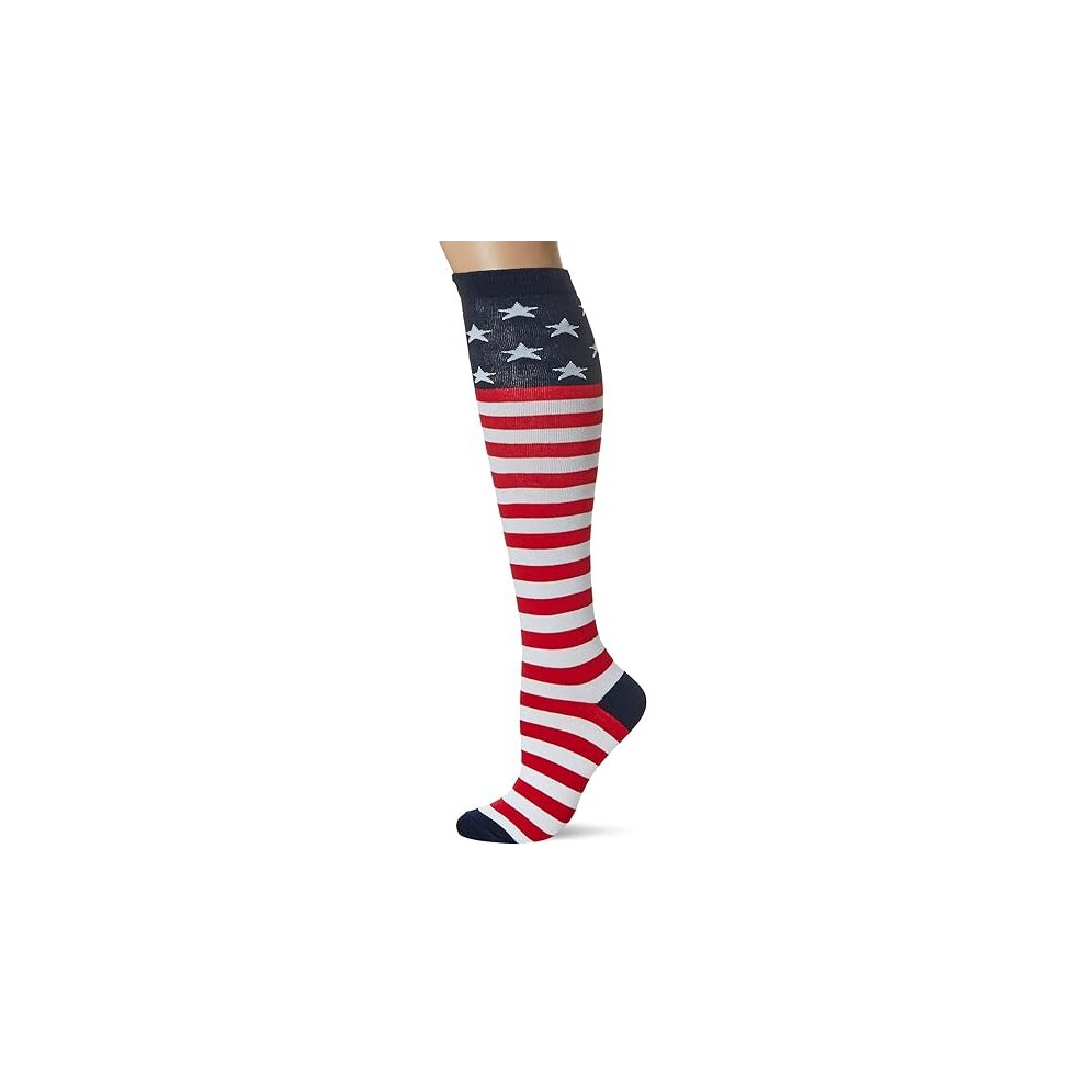 Tianfu Women's Red/White/Blue Socks And Man American Novelty Knee High Casual Sock, American Flag (), S/M-(1 Pack)