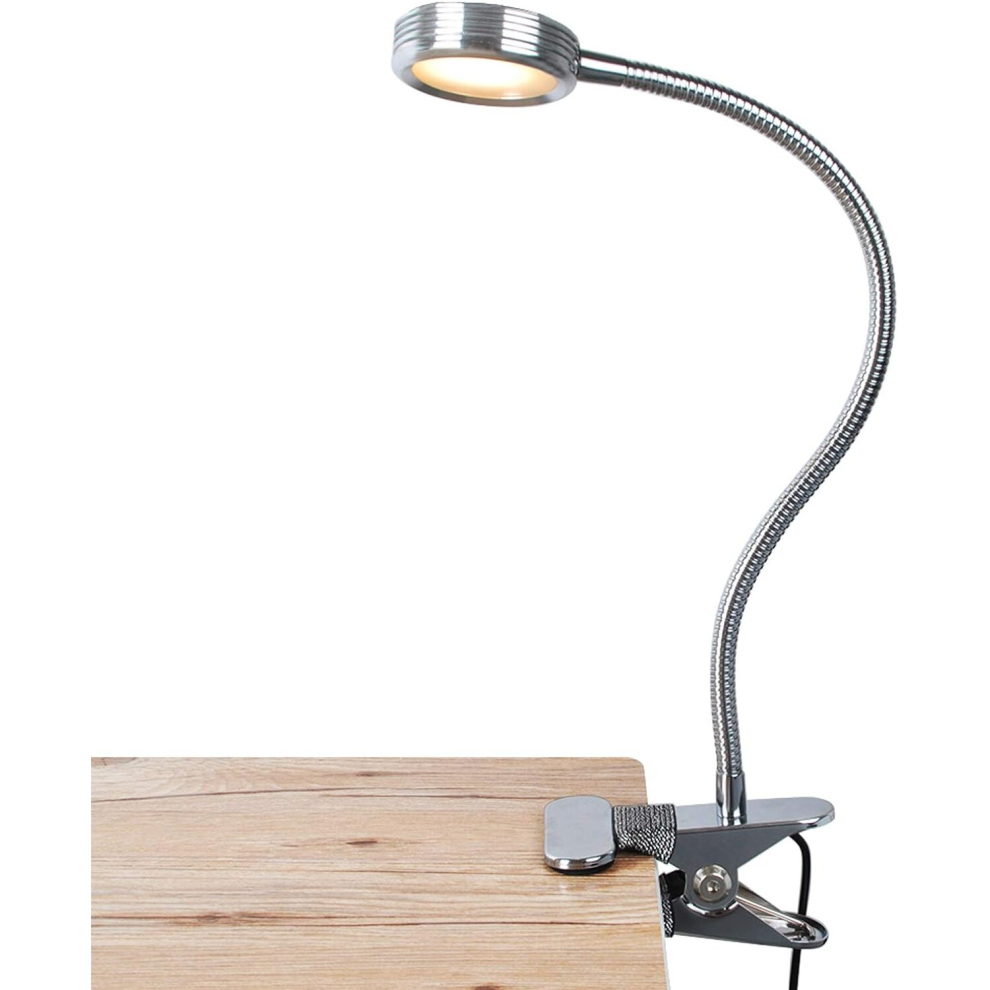 Clip on Light/Book Light/Reading Light with 2 Color Changeable/Night Light Clip on for Desk, Bed Headboard and Computers (Silver)