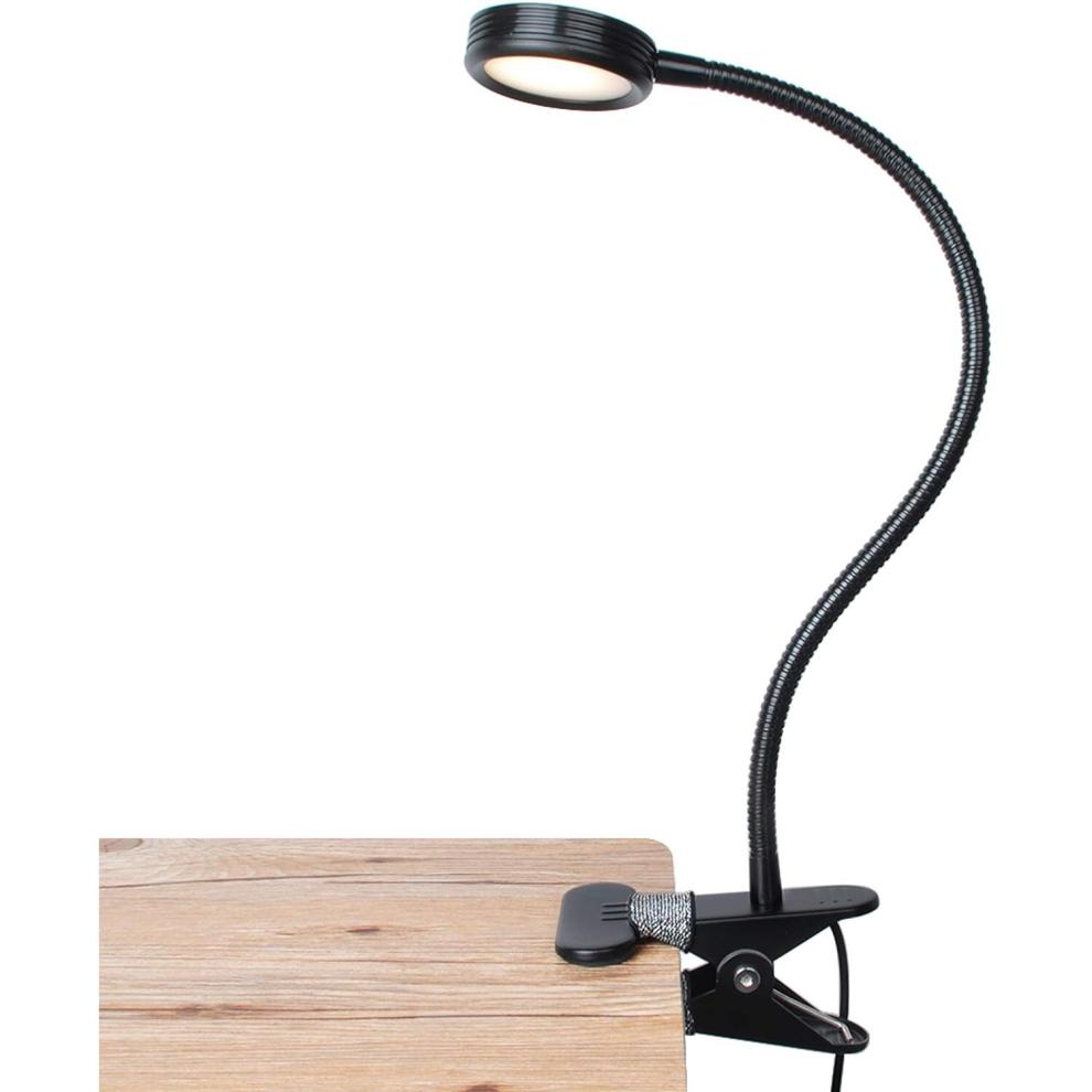 Clip on Light/Reading Light/Light Color Changeable/Night Light Clip on for Desk, Bed Headboard and Computers (Black)