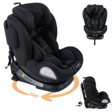 FableKids child car seat with Isofix | 360° rotatable | child seat i-Size 40 -150 cm | 5-point safety harness | 8-way adjustable headrest | Black