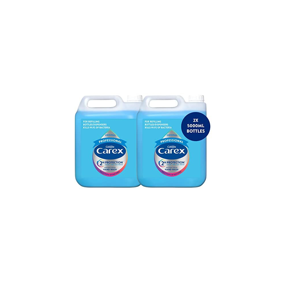 Carex Original Professional Antibacterial Hand Wash - Bulk Buy Eco Refill, Gentle  Effective Liquid Hand Soap 2 X 5L