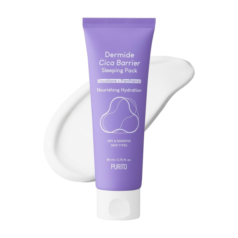 Purito Cream Dermide Cica Barrier Sleeping Pack 2.7 Fl.oz / 80Ml Ceramide And Centella, Night Sensitive Type, Moisture Pack