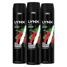 Lynx Africa XXL Limited Edition Deodorant and Body Spray 48 Hour High Definition Fragrance, Pack of 3 x 250ml