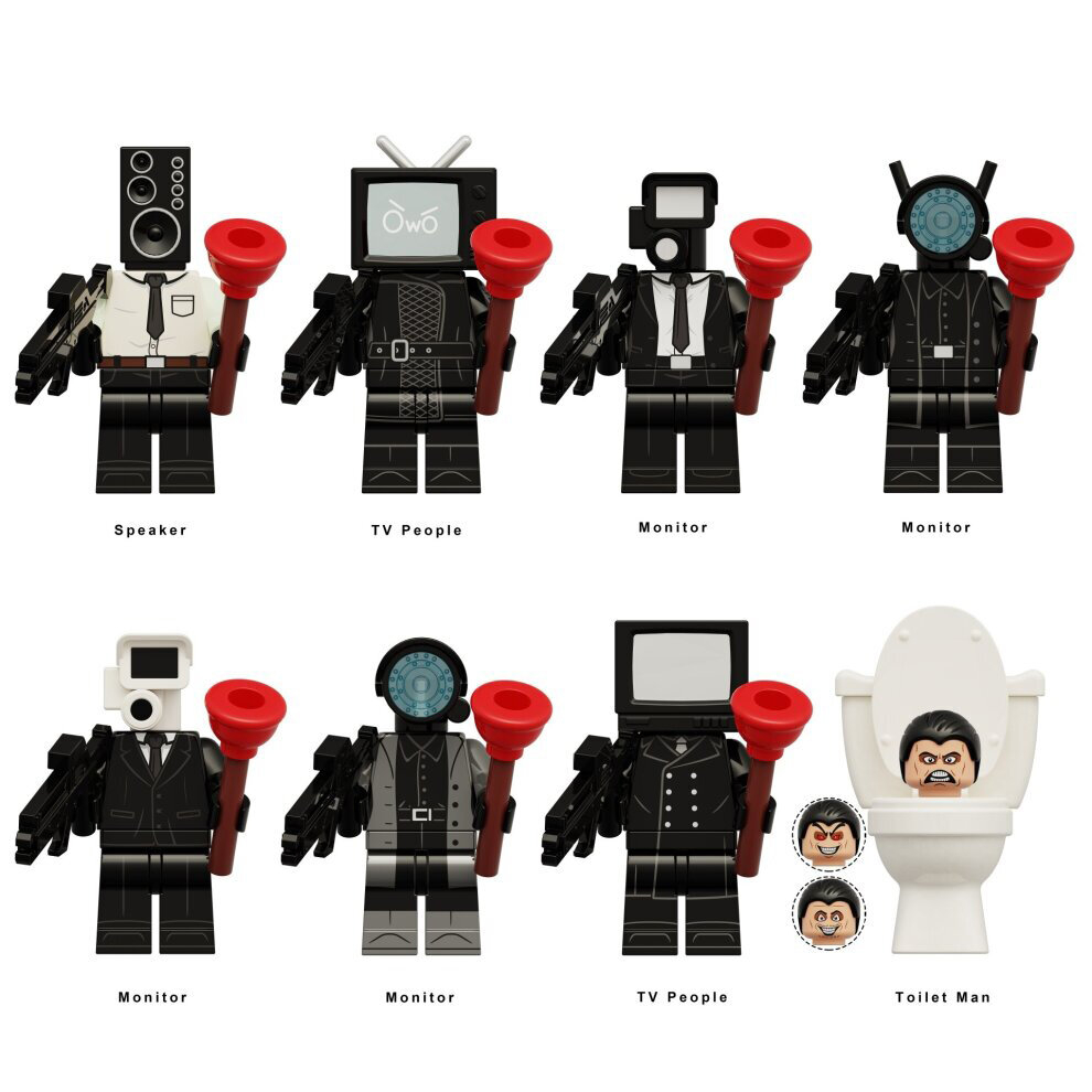 Photos - Construction Toy 8pcs Toilet Skibidi Building Blocks Tv Monitor Cameradiy Minifigures Toys