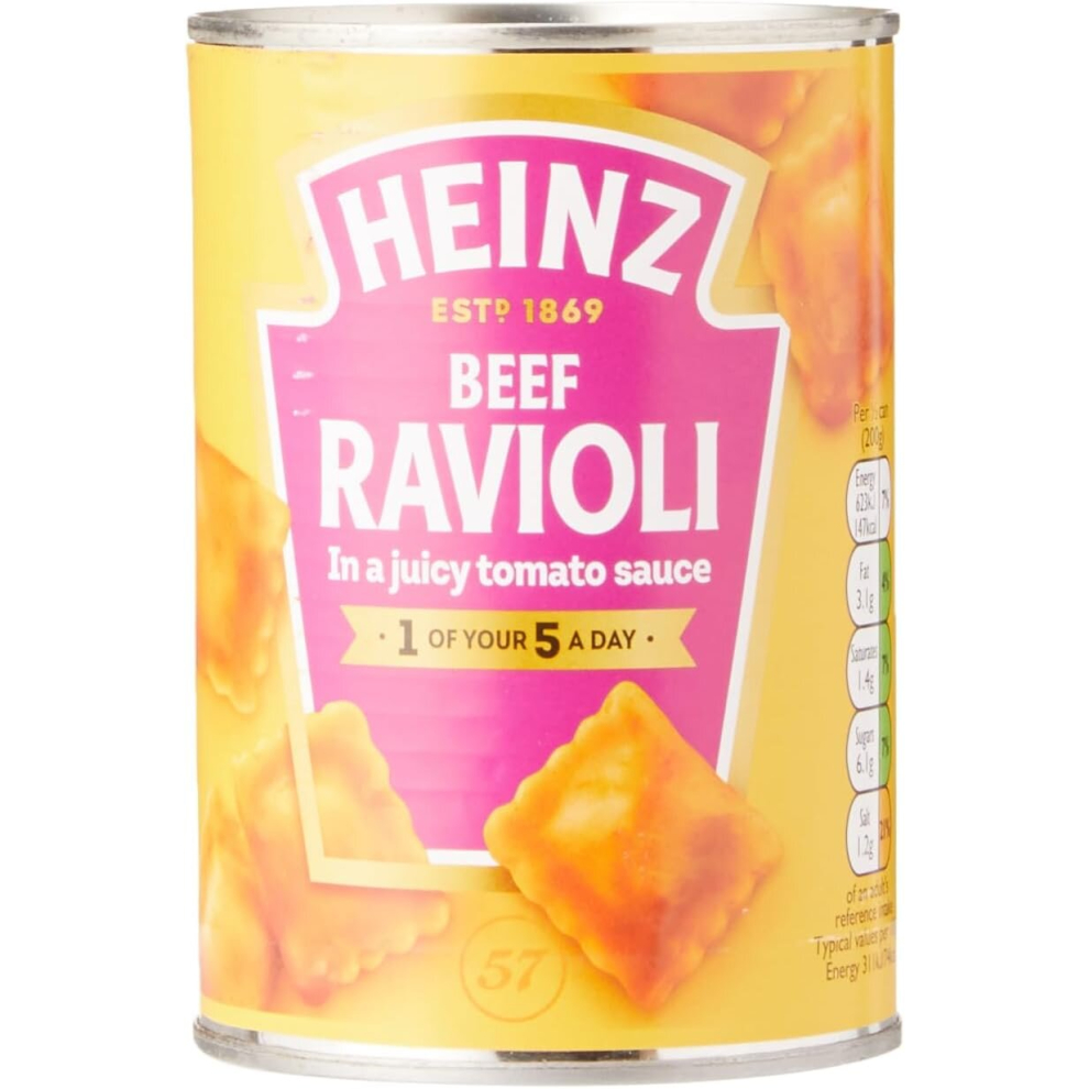 HEINZ Beef Ravioli Pasta, 400g (Pack of 6) - Freshly Made Pasta