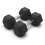 (2x 12.5kg) Hex Dumbbells Iron & Rubber Weights - Black 1