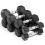 (1x 27.5kg) Hex Dumbbells Iron & Rubber Weights - Black 3