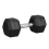 (1x 12.5kg) Hex Dumbbells Iron & Rubber Weights - Black 1