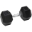 (1x 22.5kg) Hex Dumbbells Iron & Rubber Weights - Black 1