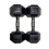 (2x 10kg) Hex Dumbbells Iron & Rubber Weights - Black 1