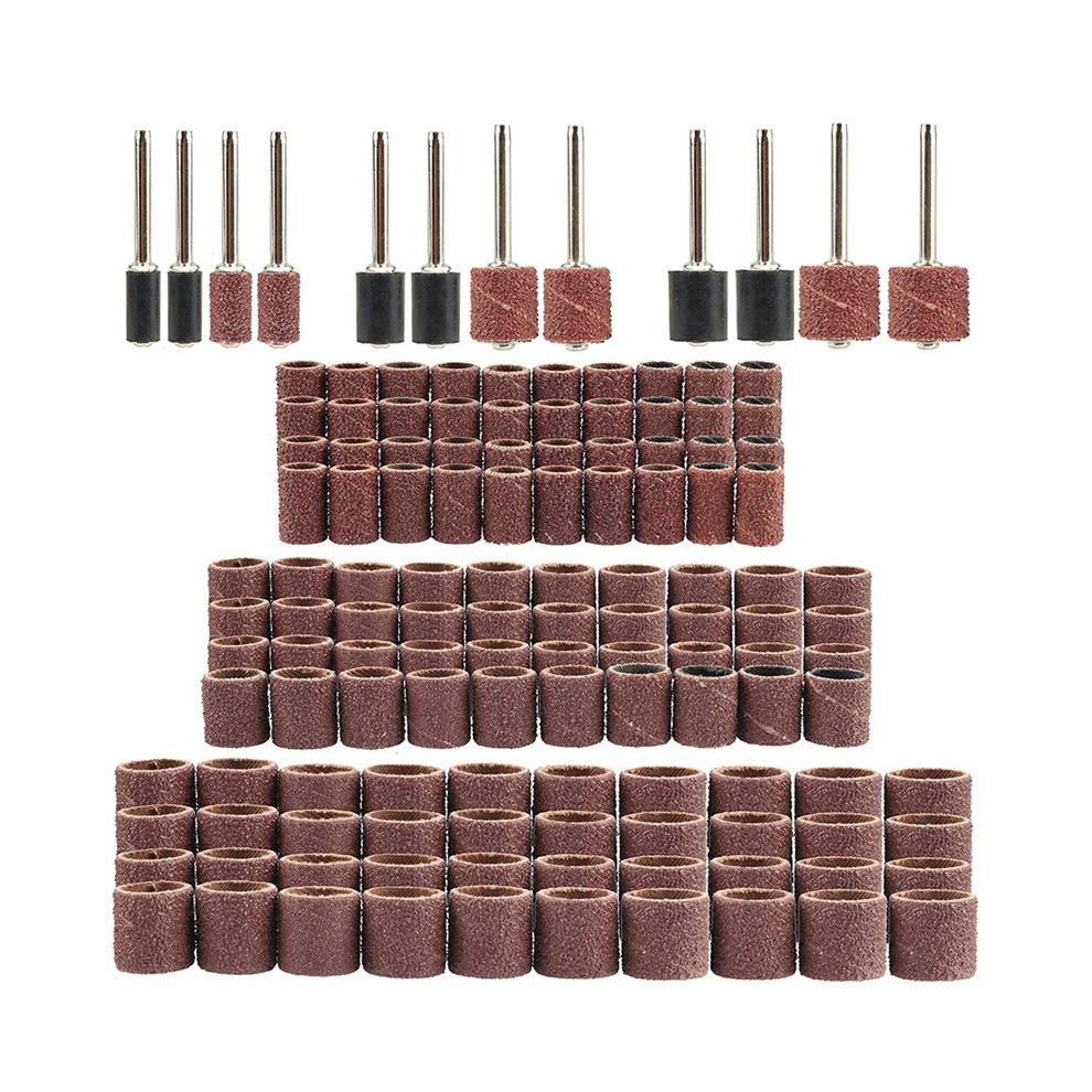 132Pcs Sanding Drums Kit, 80 120 180 Grit Sanding Bands