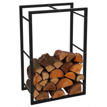 Large Black Indoors Raised Rectangular Log Wood Metal Store