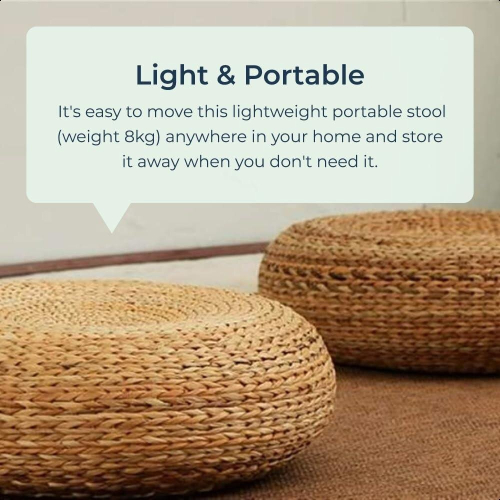 Flat Jute Braided Pouffe Foot Stool Home Decor 1