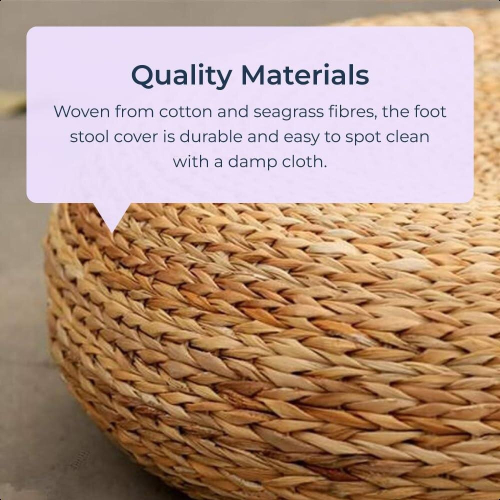 Flat Jute Braided Pouffe Foot Stool Home Decor 2