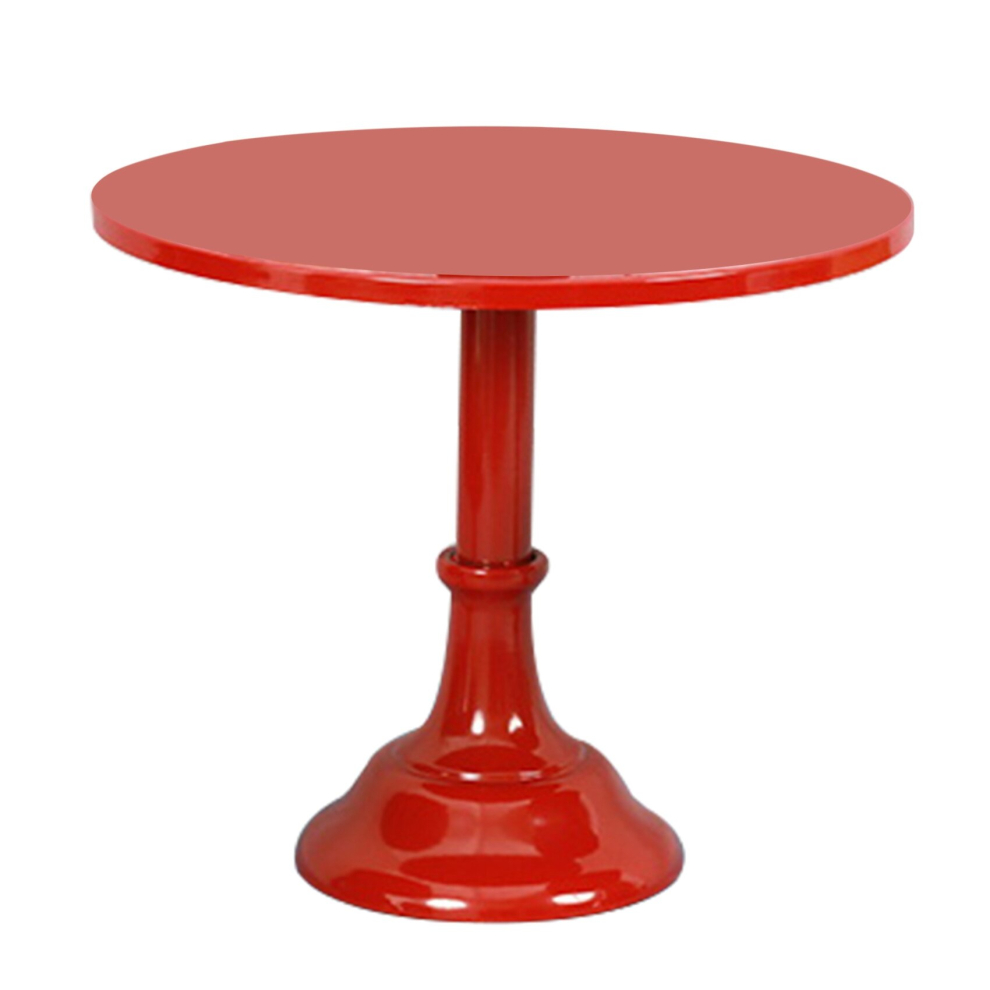 Metal Iron Cake Stand Round Pedestal Dessert Holder(Red L)